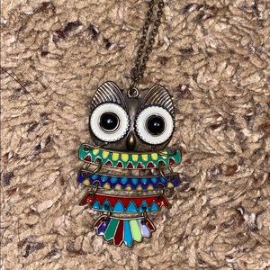 Long owl necklace
